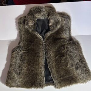 Faux Fur Vest in Gray